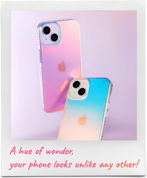 LONLI Hue iPhone 15 Plus Case - Iridescent, Shockproof, 10FT Drop Protection, Color Changing Effect | Unique & Cute