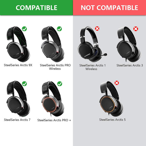 Geekria Flex Fabric Headband Pad - Compatible with SteelSeries Arctis 7, Arctis 9X, Arctis PRO Headphones, Black