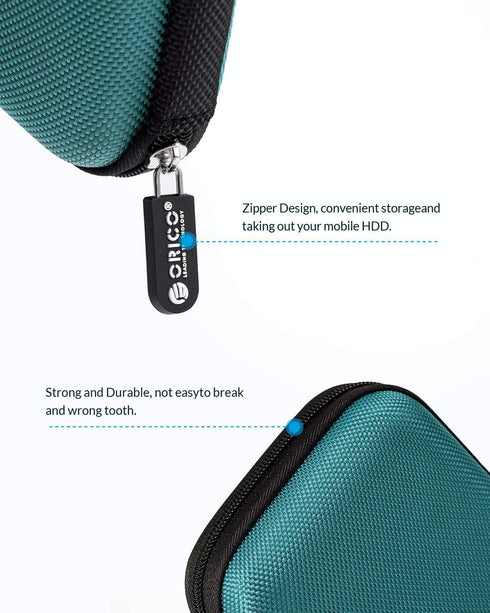 ORICO Hard Drive Case, 2.5 inch External Storage Bag, Waterproof Shockproof for Organizing HDD and Electronic