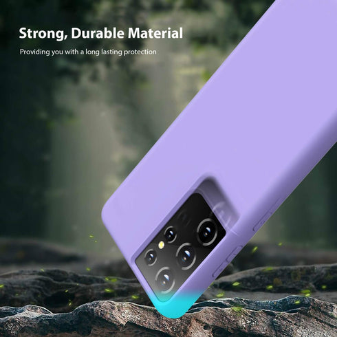 ZUSLAB Nano Silicone Case for Samsung Galaxy S21 Ultra 5G, Liquid Silicone Rubber Shockproof Full Protection (Purple)