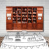 DULUDA 7x5 FT Brown Bookshelf Backdrop Library Modern Bookcase Office Backdrop Video Recording Internal Conference Room