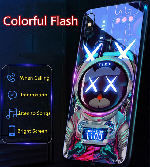 YHan iPhone 12 Pro Max 6.7-inch Case, Colorful Luminous Tempered Glass Protective Case, Personalized for Women and Men