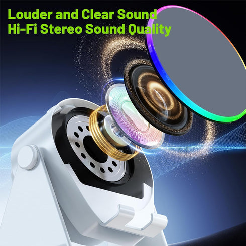 Dohelly 4 1 Light,360 Wireless Induction Audio Bluetooth Speaker, in Phone Stand Speakers Amplifier with Colorful