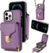 Compatible with iPhone 11 Pro 5.8 Wallet Case, Crossbody Strap Leather Zipper Credit Card Holder Clasp Stand Cell