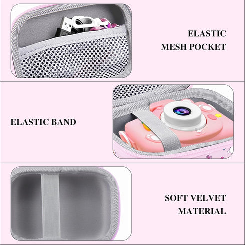 Leayjeen Kids Camera Case for Goopow/Mgaolo/CIMELR/Seckton/OZMI/Dylanto, Pink Rabbit Case Only for Toddlers and Teens