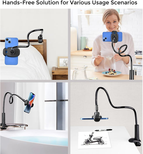 TONDA 33 inch 15 8 7 6 4-7" Phone Holder for Bed Desk, Gooseneck Phone Holder Stand with Adjustable Flexible Long Arm