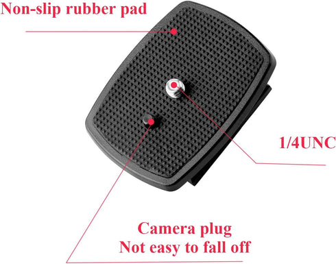 2-Pack Universal Quick Release Plate Set (43x43mm) for Velbon Tripods, Compatible with CX-444, CX-888, CX-460