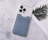 2Pack Leather Phone Card Holder, Adhesive Stick On Credit Card Pocket for Back of iPhone and Android Cases - Blue