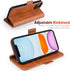 OCASE Retro Series Compatible with iPhone 12 Pro Case, Wallet Case with Card Slots, RFID Blocking, Brown
