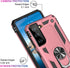IKAZZ Rose Gold Case for Galaxy S21 Plus, Military Grade Shockproof Heavy Duty Phone Cover with Magnetic Kickstand