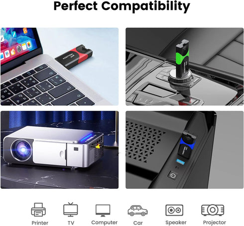 KOOTION USB 3.0 Flash Drive 10 Pack 32GB Thumb Drive Retractable Ultra High Speed USB Stick for Data Storage