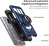 BLU View 4 Phone Case with Tempered Glass Screen Protector, Navy Military Grade Heavy Duty Shockproof with Ring