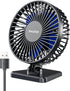 Gaiatop USB Desk Fan, Portable Quiet 3 Speeds Personal Fan for Home, Office, and Outdoor Use (Blue)