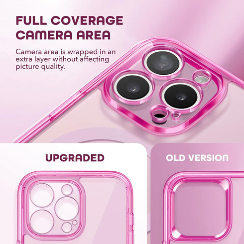 TIESZEN iPhone 15 Pro Max Case - Bright Pink, Dustproof, MagSafe Compatible, 9H Tempered Glass & Privacy Screen