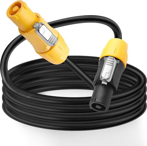 MEIRIYFA PowerCon Power Extension Cable 12AWG 3 Pin Male to Male Waterproof Extension for LED Screen