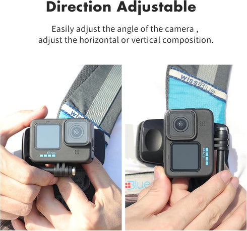 SEASKY Vlog Backpack Strap Mount Clip Clamp Holder for Gopro Hero12/11/10/9, DJI Action 4/3/2, Sports Camera Accessories