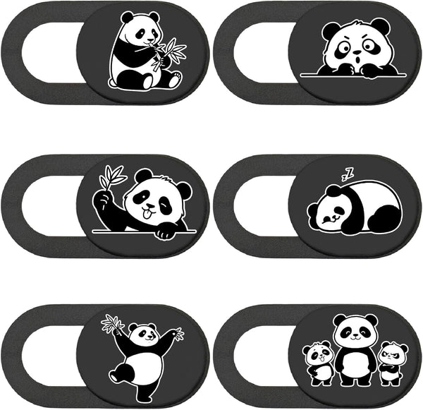 6Pcs 6 Styles Panda Camera Cover Webcam Cover Slide Cute Animal Design