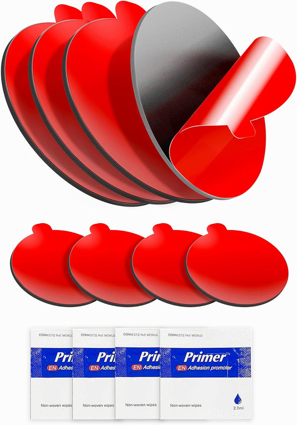 Tapsi Adhesive Replacement Pads 8-Pack Round High-Bond Double-Sided Mounting Pads (3.15" & 0.91")