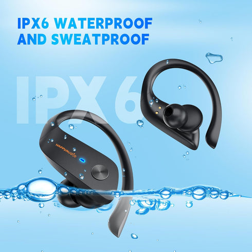 Wireless Headphones - Bluetooth 5.3 TWS Earphones Sports Wireless Headphones, IPX6 ENC Voice Button Type for iPhone,