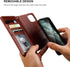 Bocasal Wallet Case for iPhone 12 & 12 Pro, 6.1 inch, Brown, Magnetic Detachable Kickstand, Card Holder, Shockproof