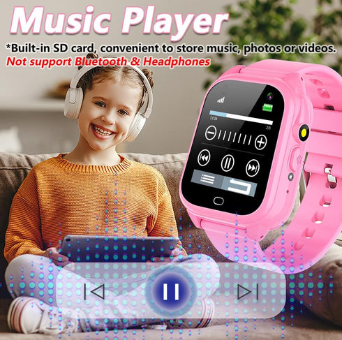 OVV Smart Watch for Kids Age 3-12, Boys & Girls, Waterproof, 1.44'' Touch Screen, 26 Games, HD Camera, MP3 Player,