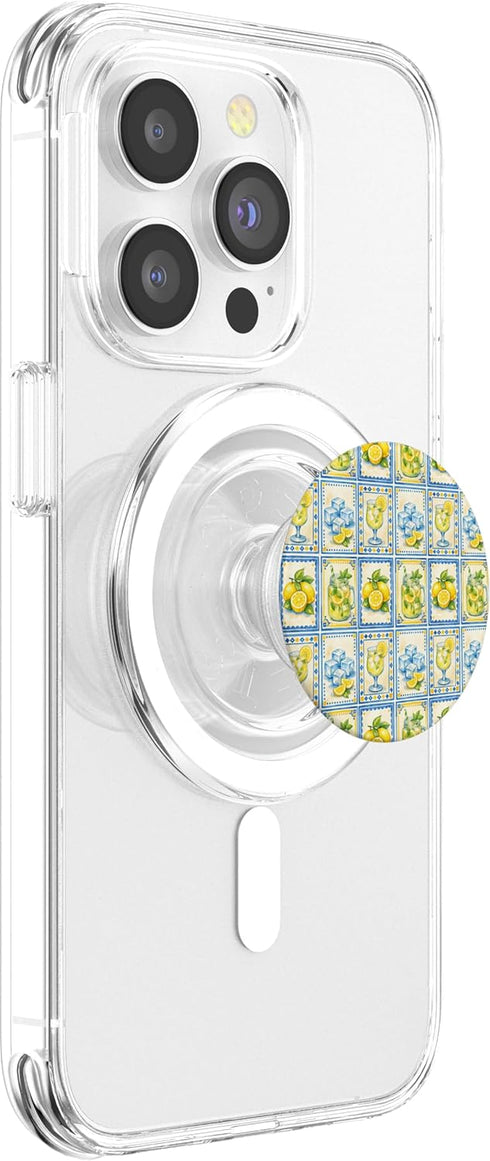Lemon Juice Citrus Fruit Mediterranean Style Summer Lemonade Citrus Pattern Watercolor Aesthetic PopSockets PopGrip
