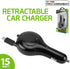 Cellet Retractable Car Charger for iPhone 15, Samsung Galaxy, Google Pixel (Type-C 15 WATT)
