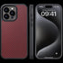 Carbon Fiber Case for iPhone 15 Pro Compatible with MagSafe, Slim & Light, Military-Grade Drop Cover, Black/Red
