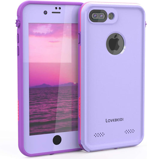 Waterproof Case Cover for iPhone 8 7 Plus - Built-in Screen Protector, Shockproof Snowproof Underwater