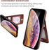 KIHUWEY Wallet Case for iPhone X/Xs - Premium Leather with Credit Card Holder, Heavy Duty Protective Cover (Brown)
