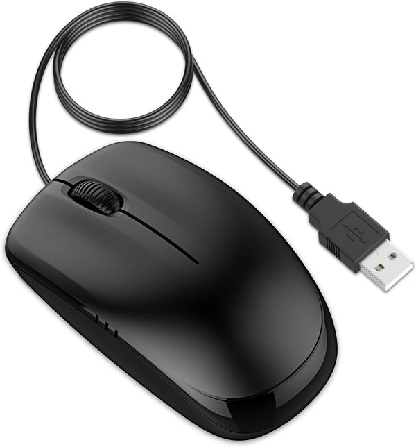 JETech 3-Button Wired USB Optical Mouse (Black) - 0776