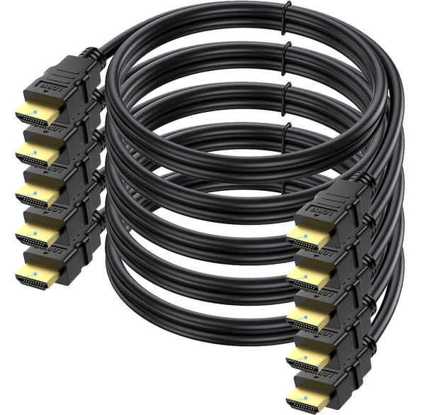 CEFOJQAO 10 FT HDMI Cable 4K, 5-Pack HDMI Computer TV Cord 10FT, Gold-Plated