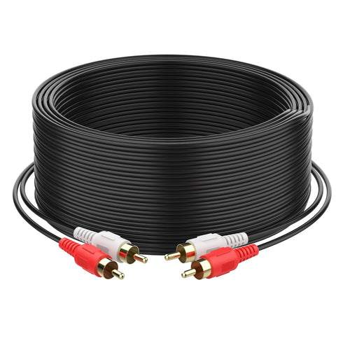 RCA Cable 6ft, 2RCA Male to 2RCA Male - Audio Stereo Subwoofer Cable for Home Theater, HDTV, Amplifiers, Hi-Fi Systems