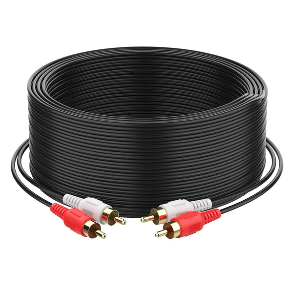RCA Cable 6ft, 2RCA Male to 2RCA Male - Audio Stereo Subwoofer Cable for Home Theater, HDTV, Amplifiers, Hi-Fi Systems