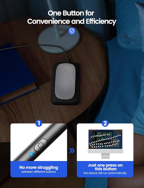 Ultra-Slim Mouse Jiggler Device, 100% Undetectable Mechanical Mover Shaker with Random Movement for PC/Laptop Efficiency