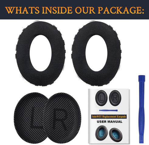 SoloWIT Cooling-Gel Ear Pads - Replacement Cushions for Bose QuietComfort 35 and QC35 II Over-Ear Headphones