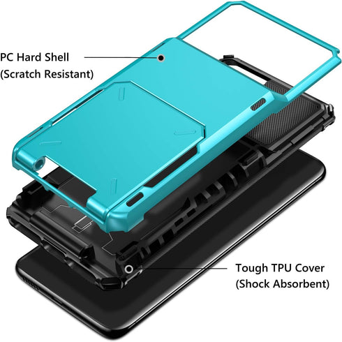 Vofolen for Galaxy S21 Ultra Wallet Case, Credit Card Holder, 4-Card Flip Cover, Dual Layer Protective Hybrid Hard