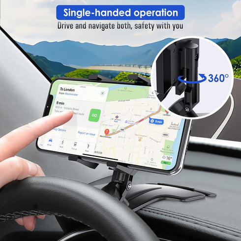 Car Phone Holder-Multifunctional Car Phone Holder For Dashboard, Sun Visor, Rearview Mirror, Table, 360°Rotatable And Retractable Car Phone Holder, Car Phone Holder Fit For All Phone And Car