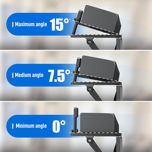 ELETIUO 11 lbs,Black No Drilling Soundbar Mount,Adjustable TV Top Shelf Compatible
