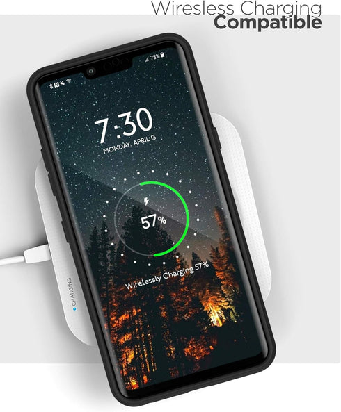 ENCASED Thin Armor for LG G8 ThinQ Case, Flexible Grip Cover - Black Slim Fit