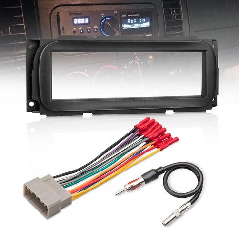 NuIth Single DIN Radio Dash Kit W/Radio Wiring Antenna Adapter for Select
