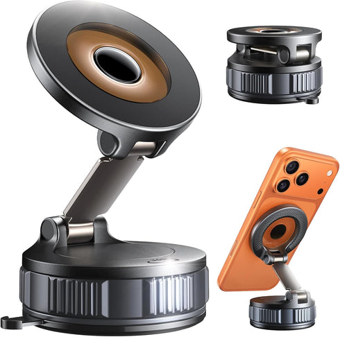 Peerock Car Phone Holder, 360Adjustable Magnetic Phone Holder for Car, Foldable Suction Cup