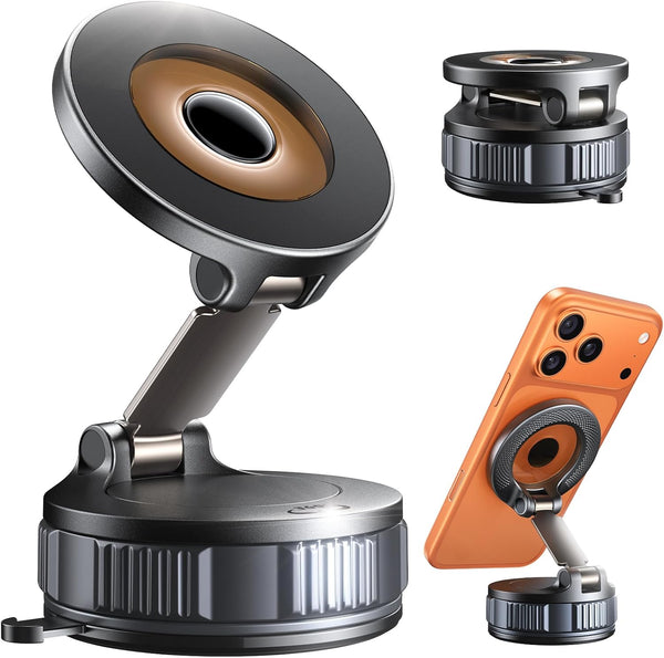 Peerock Car Phone Holder, 360Adjustable Magnetic Phone Holder for Car, Foldable Suction Cup