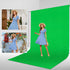 GLOSHOOTING 10x10 Green Screen Backdrop, ft Photography Chromakey Greenscreen Background Sheet, Polyester Collapsible