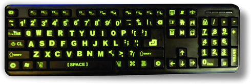 Sovereign GA 194 Set 3 Keyboard Stickers piece with Big Luminescent Extra Large Symbols. Yr. Warranty. Will Not Wear