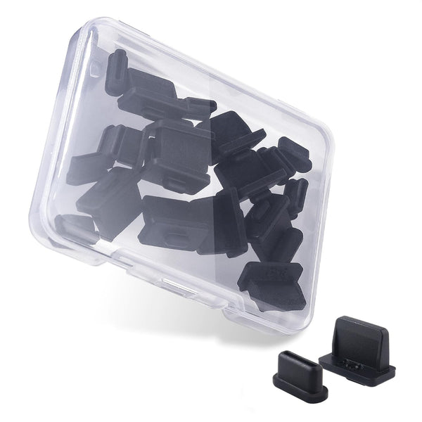 Cable Matters Combo-Pack USB-C and USB Port Covers, 10x USB-A & 10x USB C Port Covers in Black