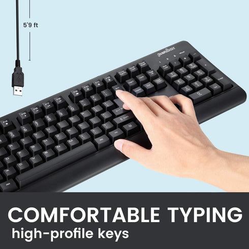 Perixx PERIBOARD-517 Wired Washable USB Keyboard, Certified IP 65 Level, Black, US English Layout