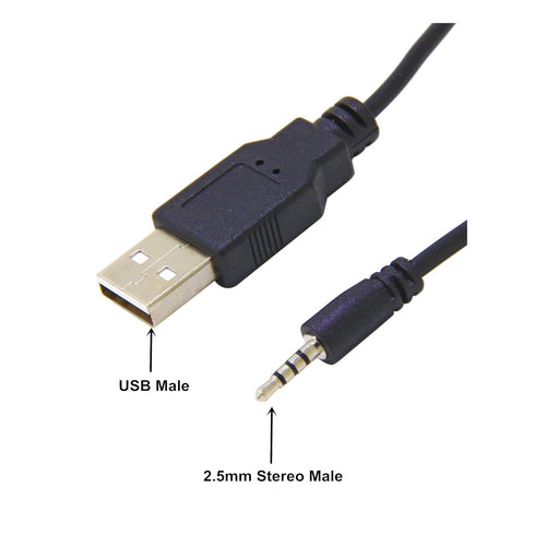 Ancable USB to 2.5mm Male Headphone Charger Cable for JBL Synchros E30 E40BT E45BT E50BT Wireless Headphones