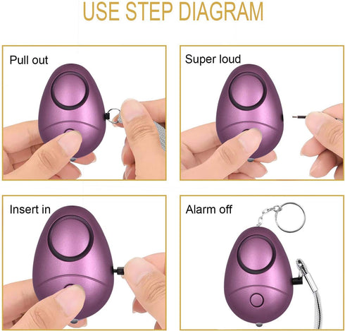 Safe Sound Personal Alarm, 6 Pack 140DB Keychain with LED Lights, Emergency Safety Alarm for Women, Men, Children