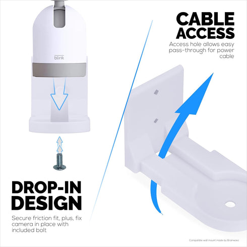 Screwless Wall Mount for Blink Mini Pan Tilt Camera, Easy Install Holder with Strong VHB Holder